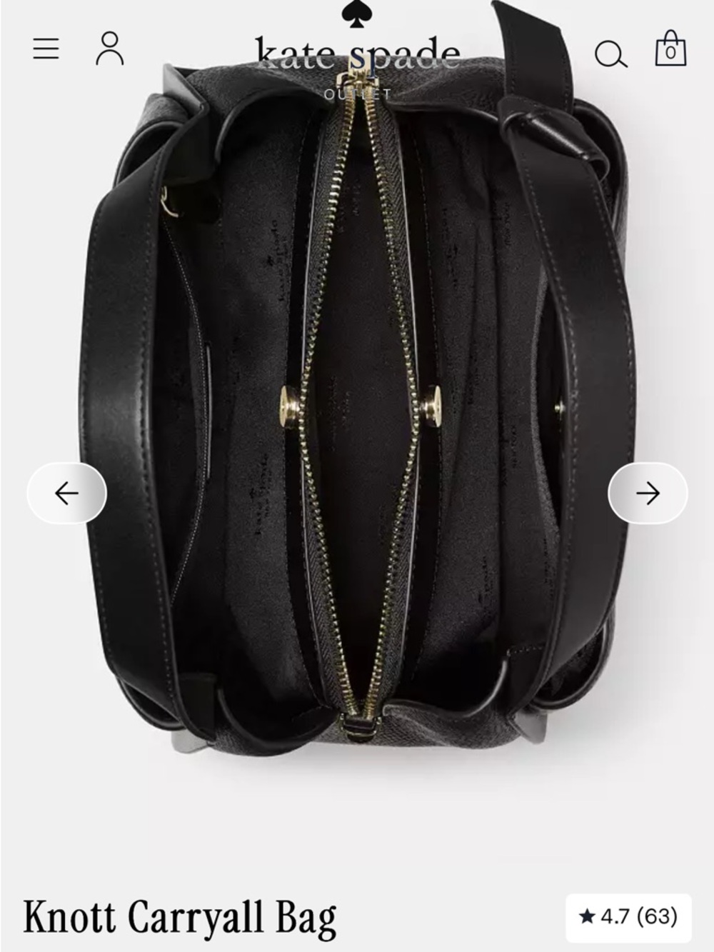kate spade Pebbled Leather Carryall Bag in Deep Cherry. - Picture 7 of 9